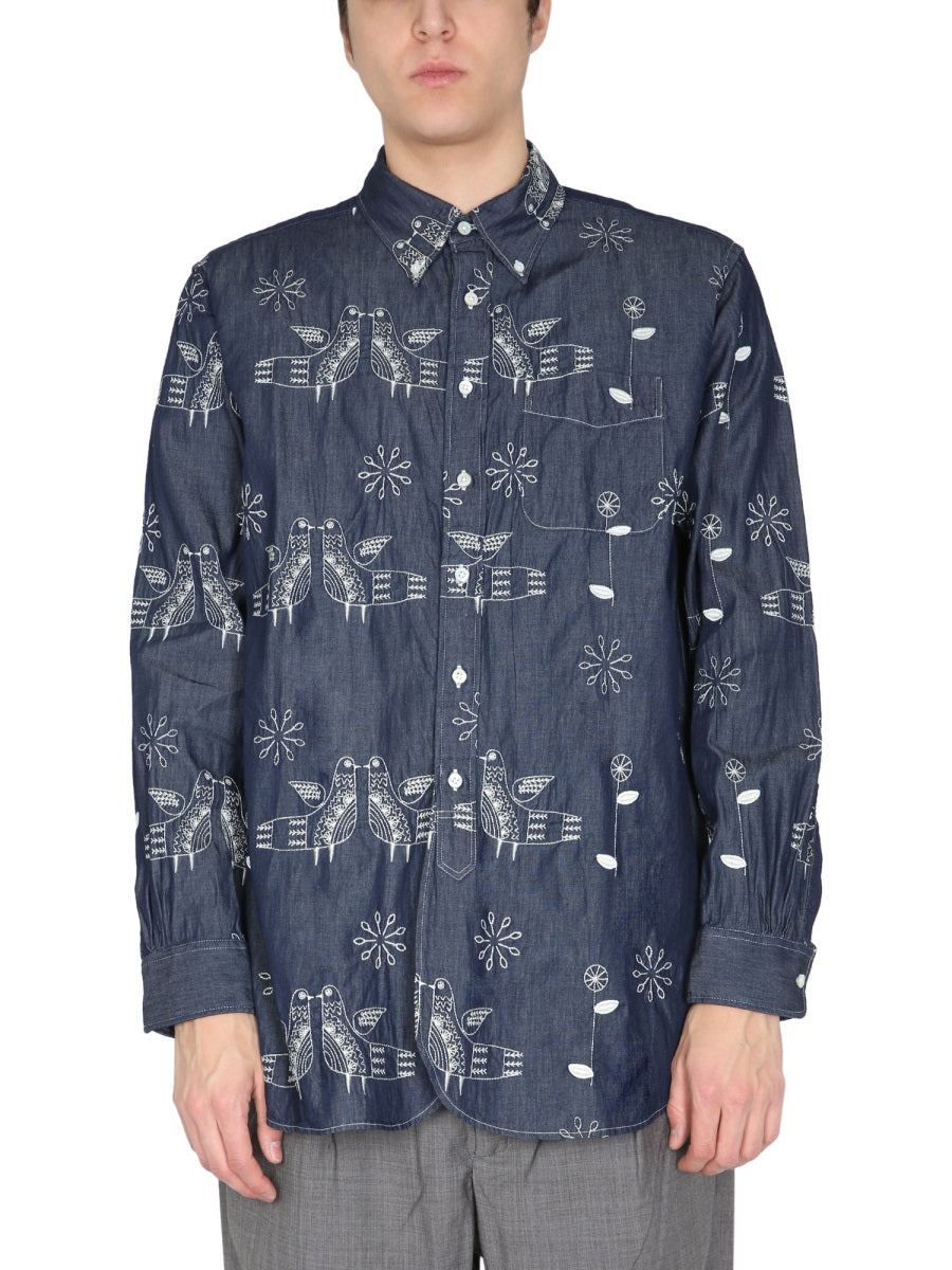 ENGINEERED GARMENTS "BIRD" EMBROIDERY SHIRT  22S1A001ND021