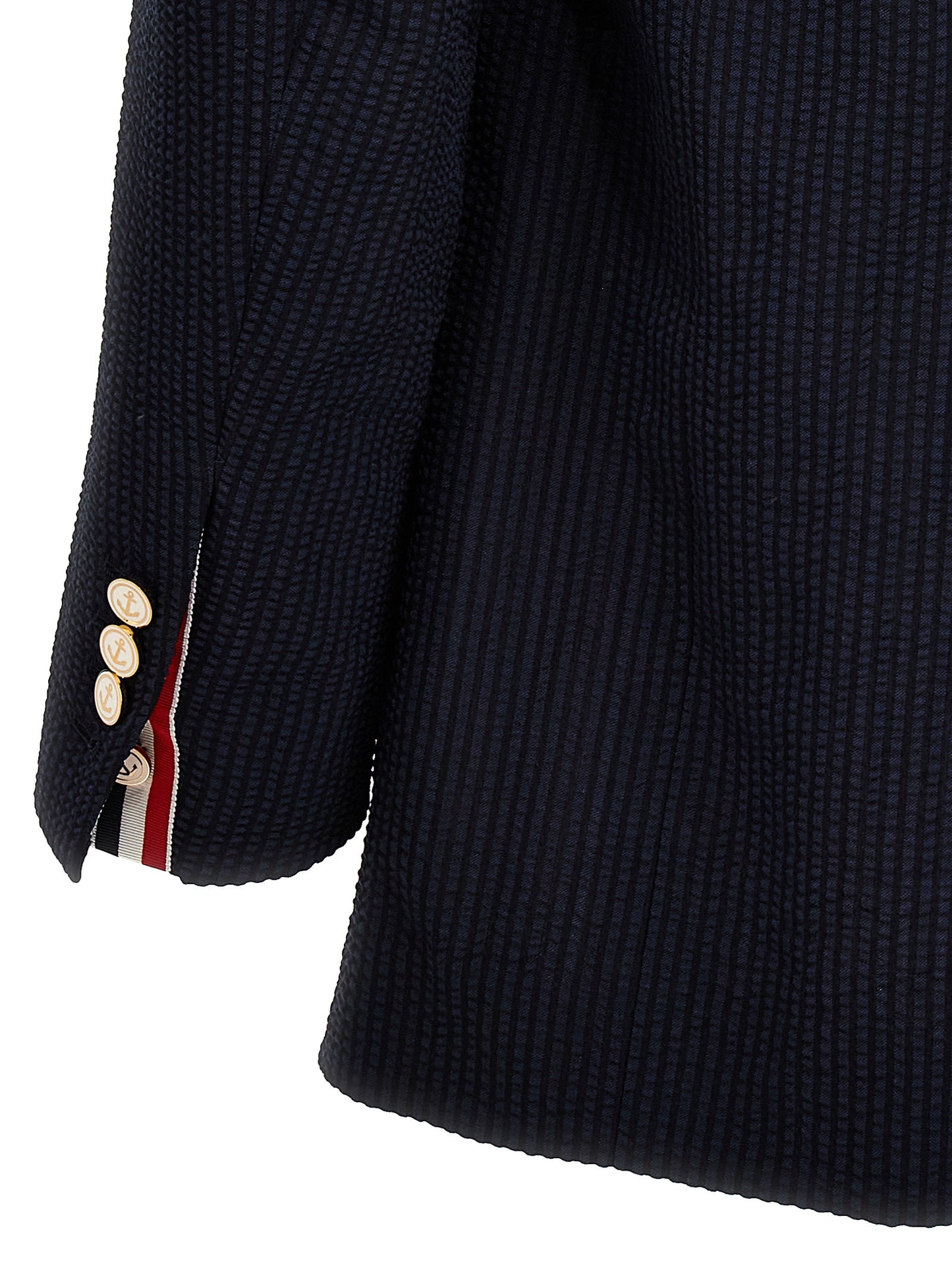 Thom Browne SINGLE-BREASTED SEERSUCKER BLAZER MJR094A006455415