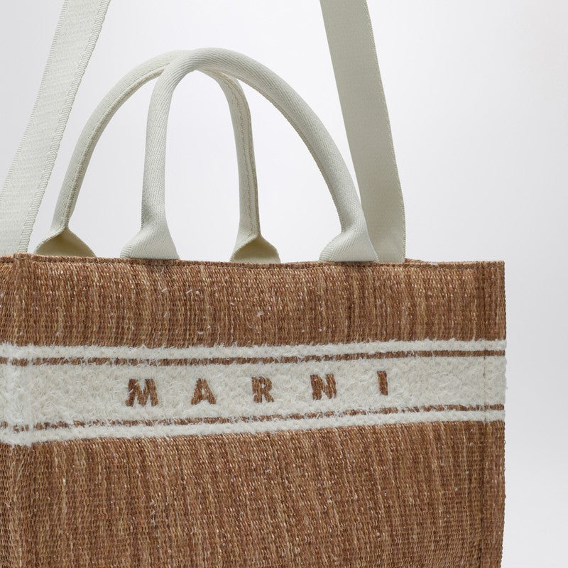 Marni Small tote bag écru in raffia-effect fabric SHMP0077L0P7945P_MARNI-ZO822