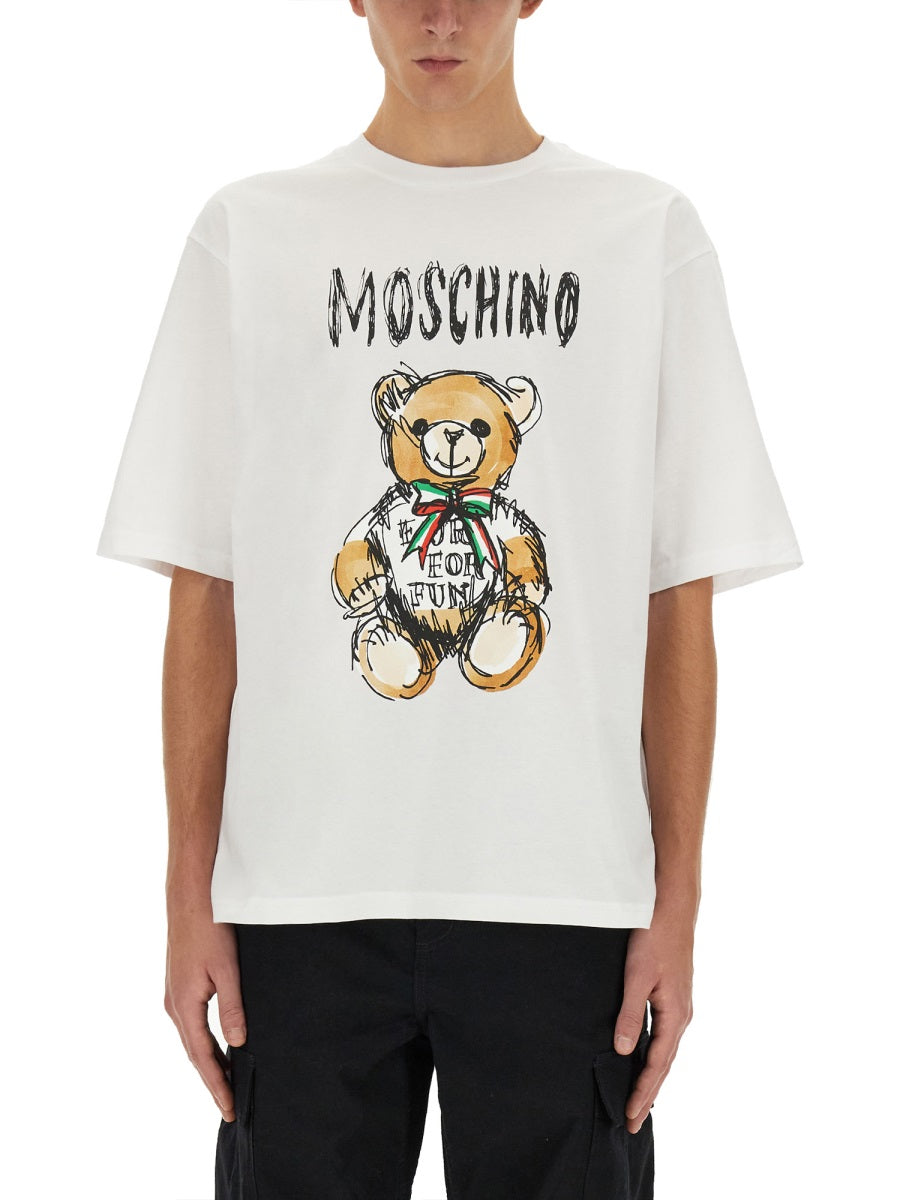 MOSCHINO LOGO PRINT T-SHIRT 071702411001