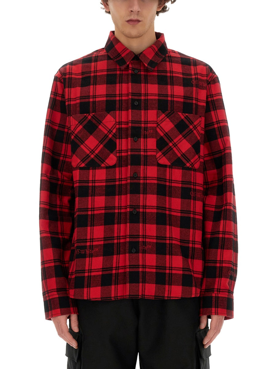 Off-White CHECK PRINT SHIRT OMGE030C99FAB0018500