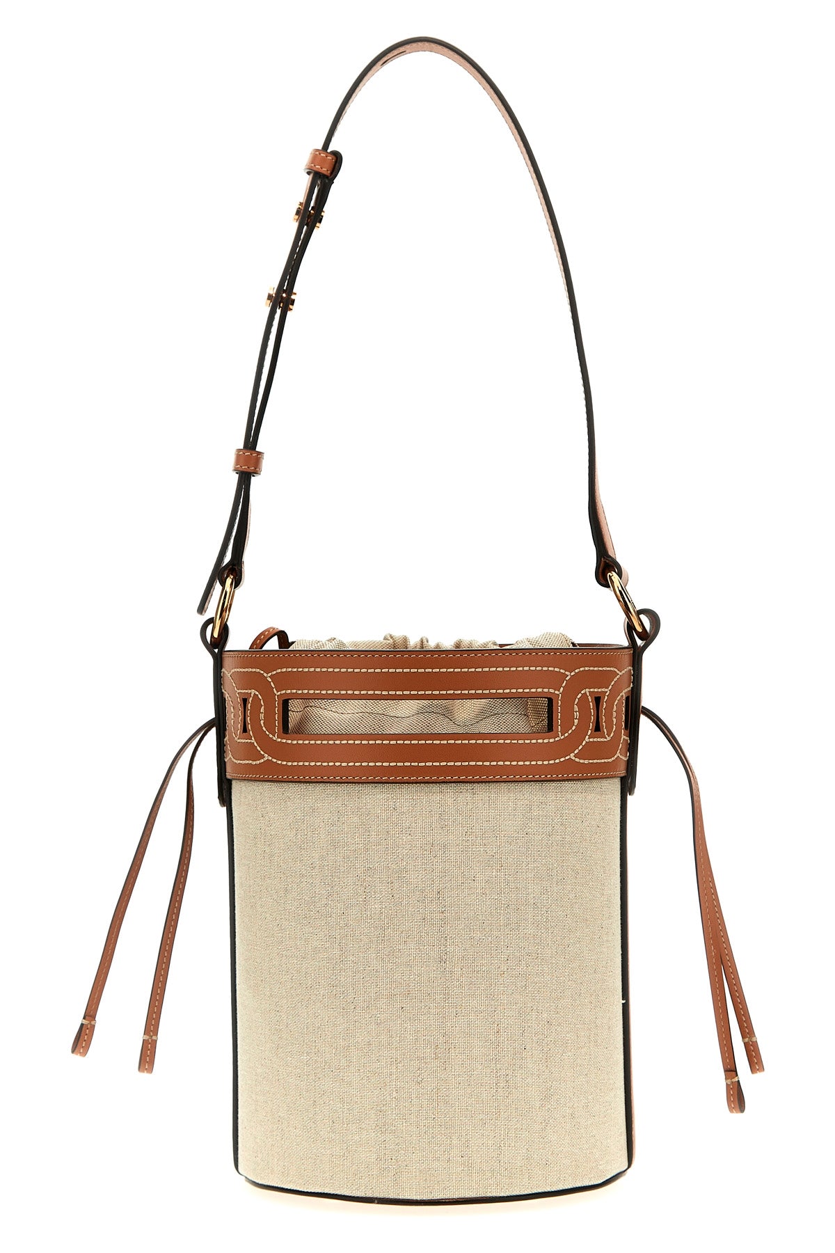 Tod's LEATHER CANVAS BUCKET BAG XBWKTEKT200T3902PU