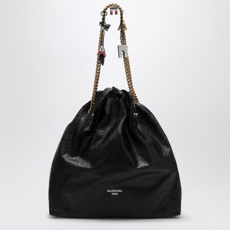 Balenciaga Crush Media black leather tote bag 7429412AA6WP_BALEN-1000