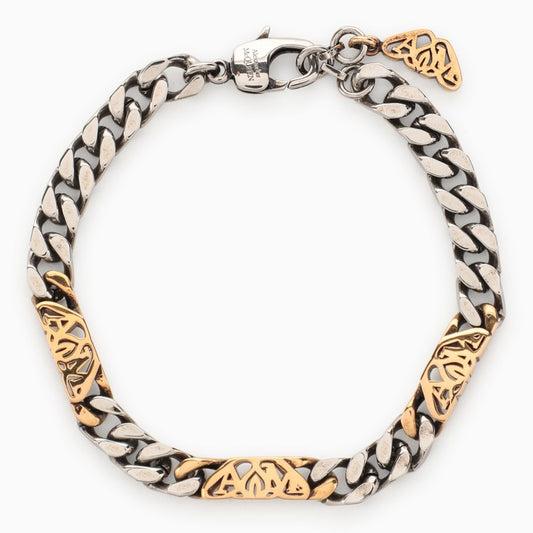 Alexander McQUEEN Seal logo chain bracelet silver/gold 783214J160LO_ALEXQ-4846
