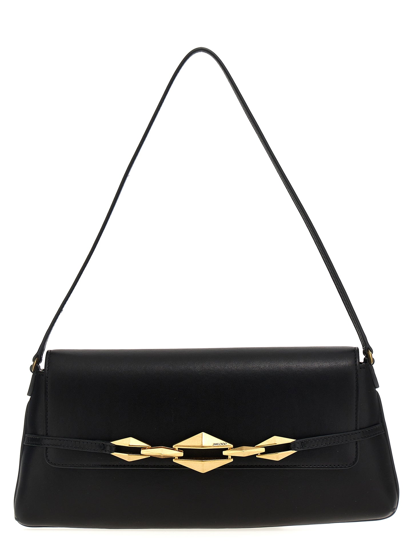 JIMMY CHOO 'DIAMOND SHOULDER E/W' SHOULDER BAG DIAMONDSHLDREWJDXBLACKGOLD