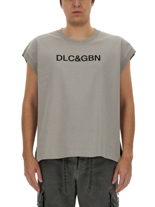 Dolce & Gabbana T-SHIRT WITH LOGO G8RF8TG7M3ON0634