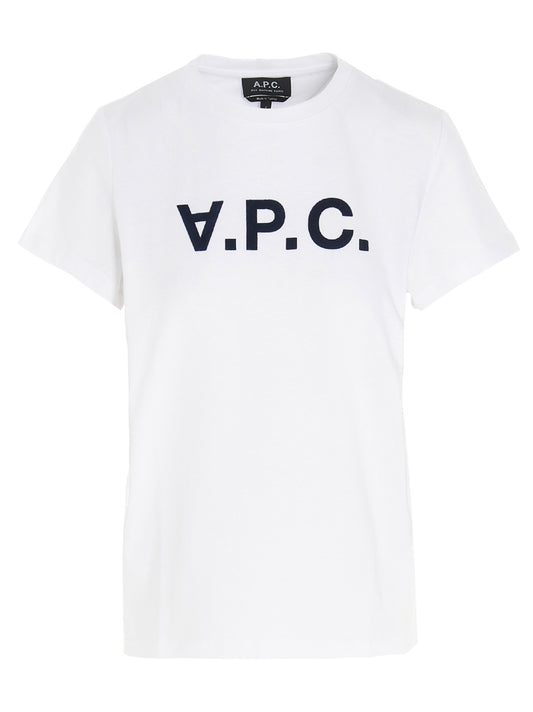 A.P.C. FLOCKED LOGO T-SHIRT COBQXF26588IAK