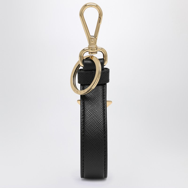 Prada Black/gold Saffiano leather keychain 1PP142053O_PRADA-F0002