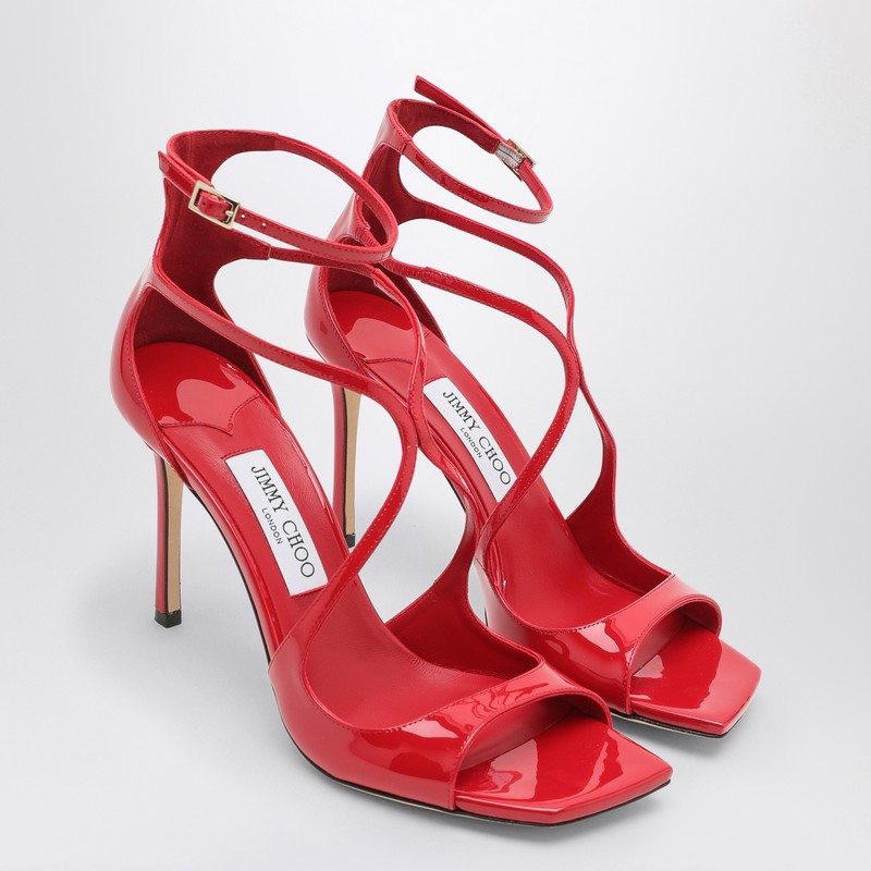 JIMMY CHOO Azia 95 red patent leather sandal AZIA95PATP_JIMCH-PR