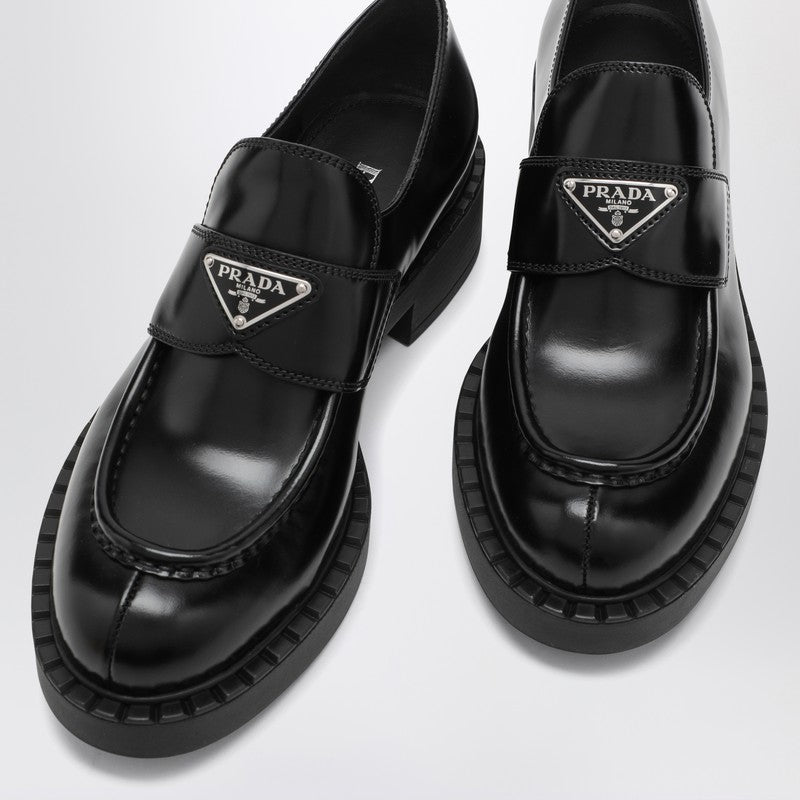 Prada Chocolate loafers in black brushed leather 1D246MB050ULSP_PRADA-F0002