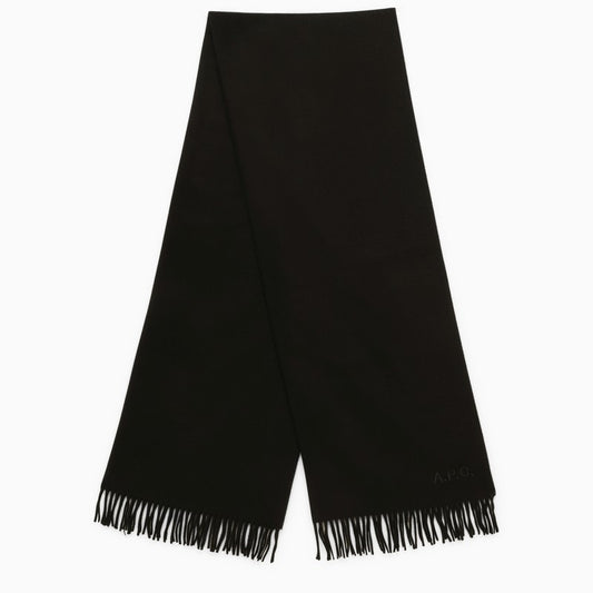 A.P.C. Alix Brodée black virgin wool scarf WOAFE-M15170WOO_APC-LZZ