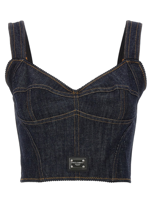 Dolce & Gabbana DENIM CORSET TOP F7W98DG8KQ3S9001