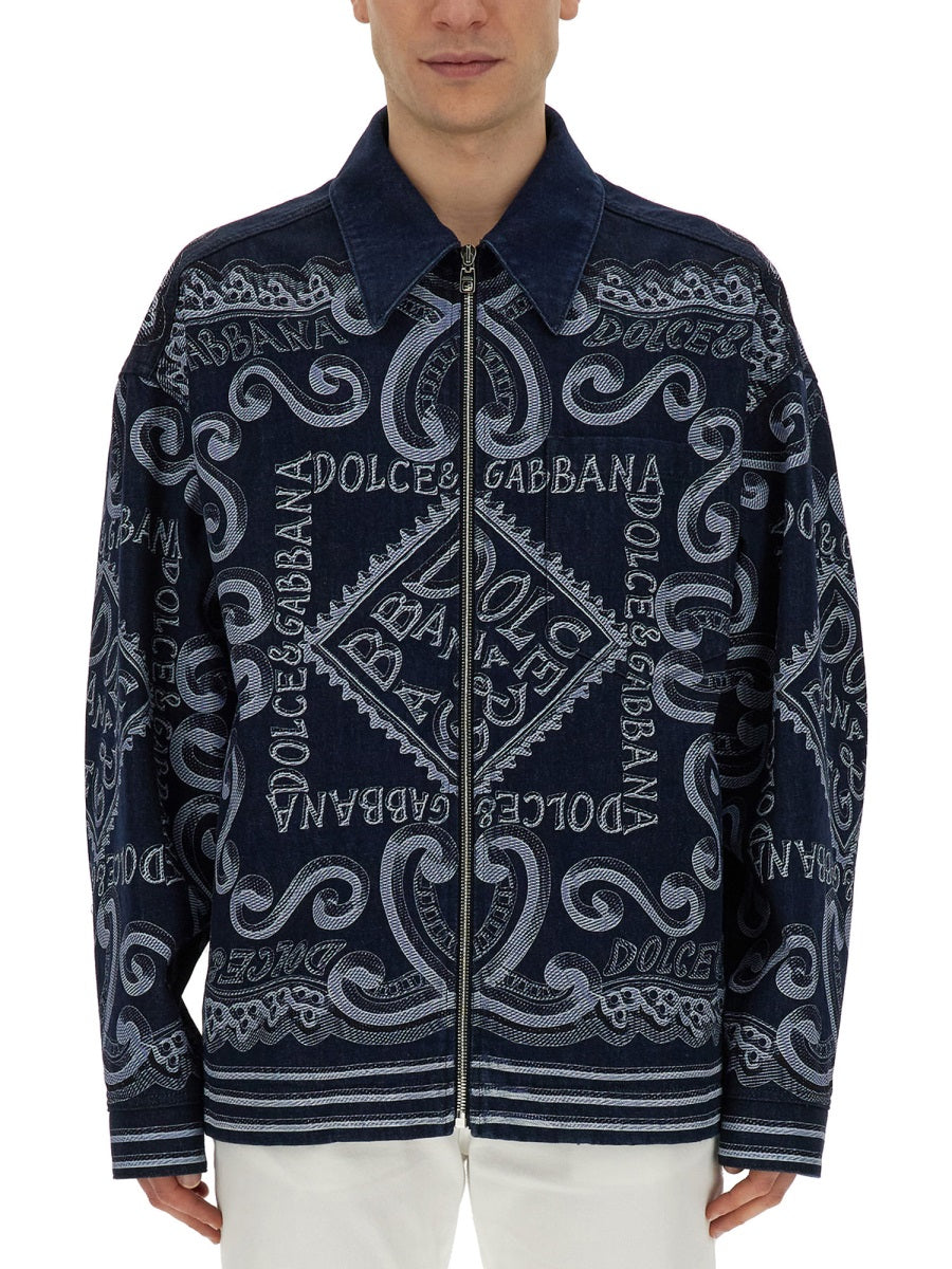 Dolce & Gabbana NAVY PRINT CARDIGAN G9AUMDG8KM5S9001