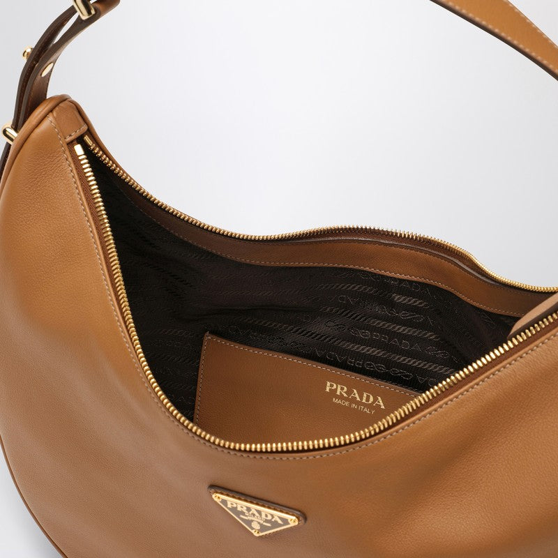 Prada Arqué caramel large leather shoulder bag 1BC212OVO2CYSP_PRADA-F03BH