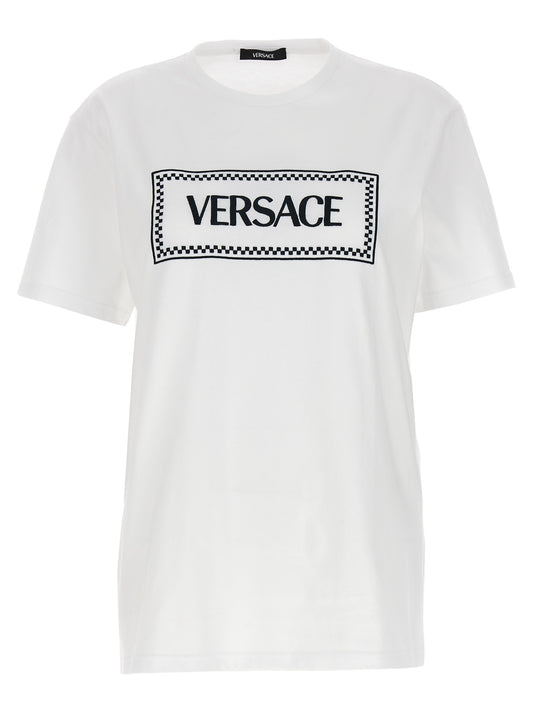 VERSACE EMBROIDERED LOGO T-SHIRT 10118821A085732W020