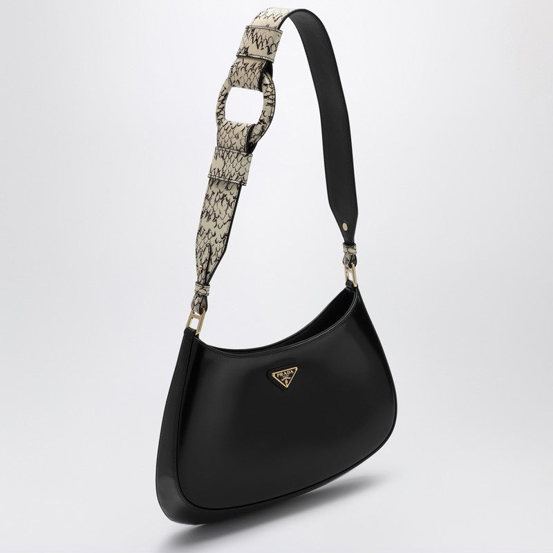 Prada Cleo black leather shoulder bag with Rock shoulder 1BC499XOO2C49P_PRADA-F03ZW