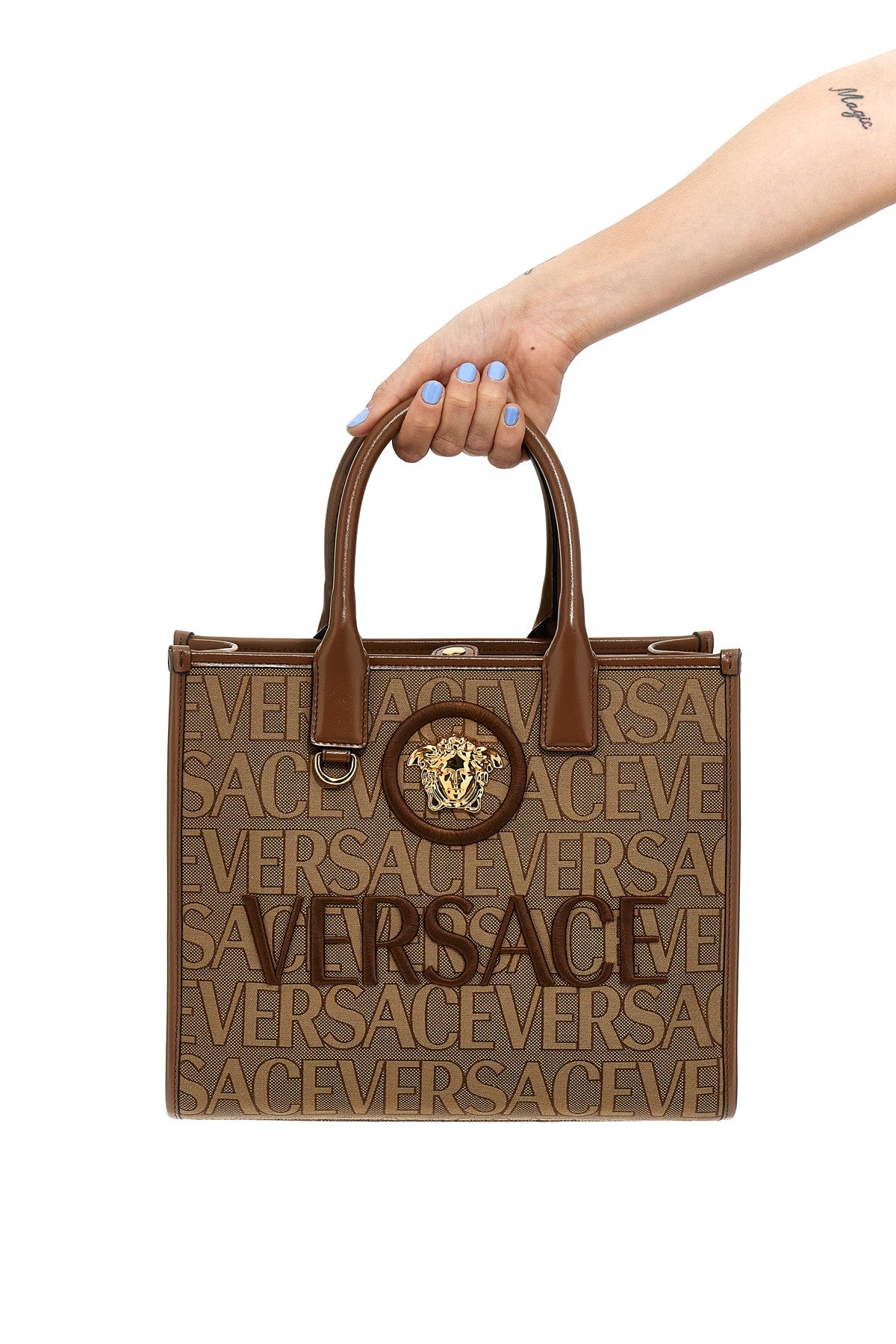 VERSACE LA VACANZA 'VERSACE ALLOVER' SMALL CAPSULE SHOPPING BAG 10058611A081992N24V
