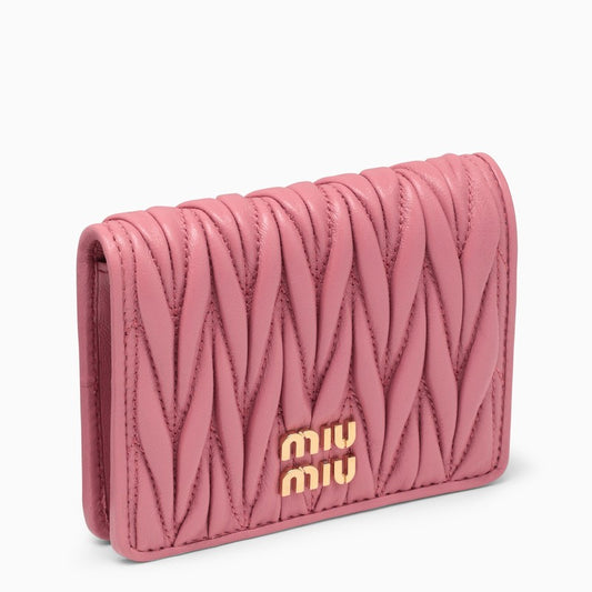 MIU MIU Begonia coloured Nappa leather quilted wallet 5MV2042FPPO_MIU-F0638