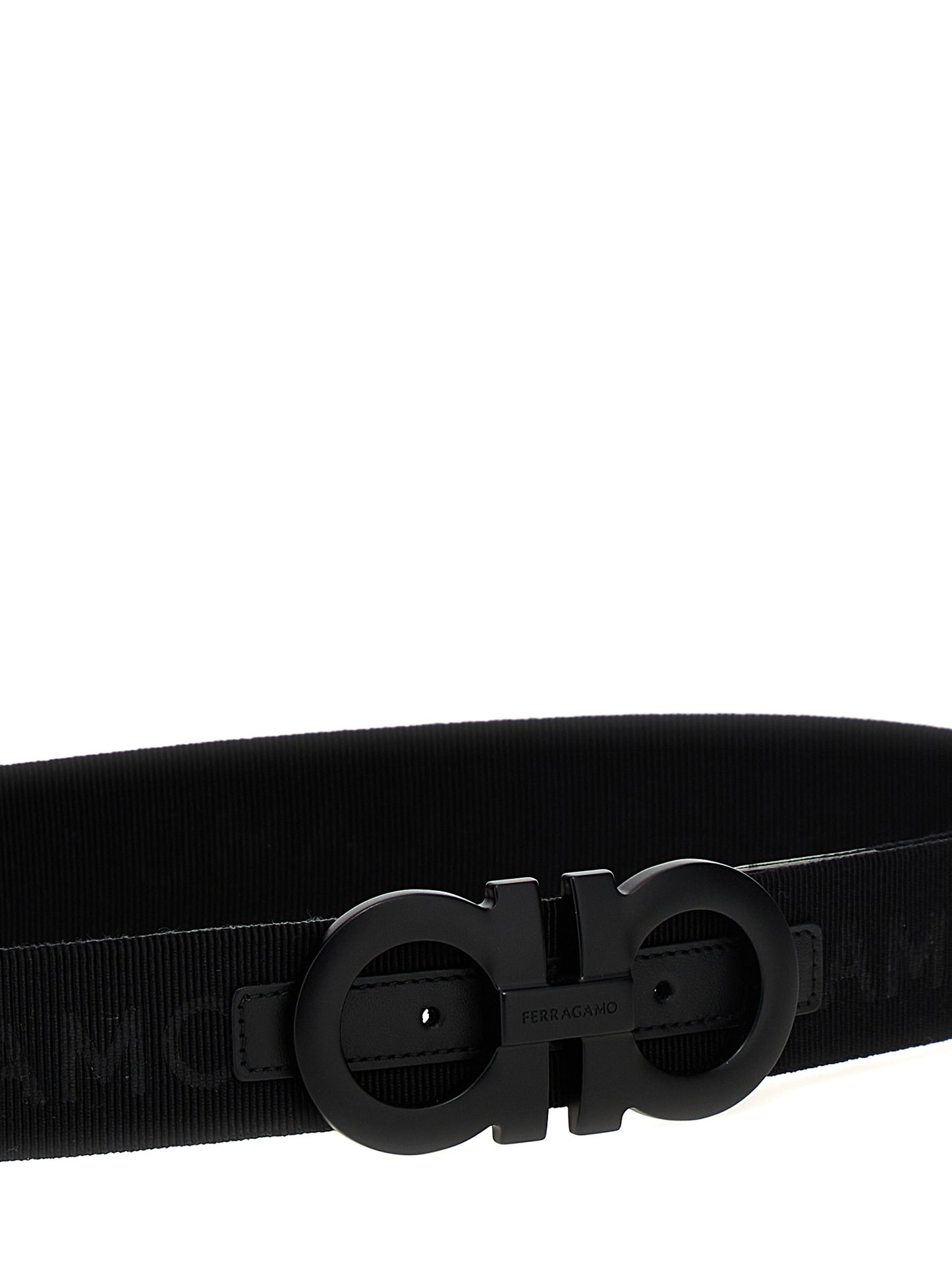 FERRAGAMO LOGO TAPE BELT 766098NERO