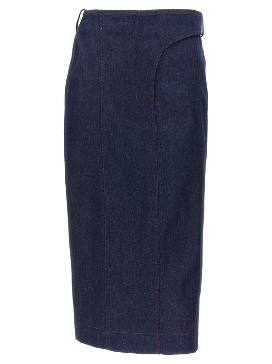 JACQUEMUS 'LA JUPE DE-NÎMES OBRA' SKIRT 24E241DE0401513NAVYBROWN