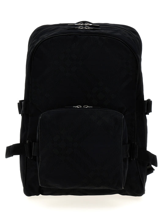 Burberry CHECK JACQUARD BACKPACK 8080840BLACK