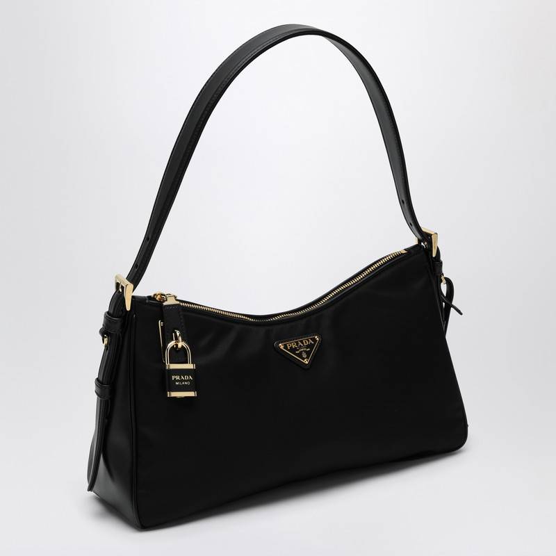 Prada Black Aimée large Re-Nylon and leather shoulder bag 1BC232ODO2C8QQ_PRADA-F0002