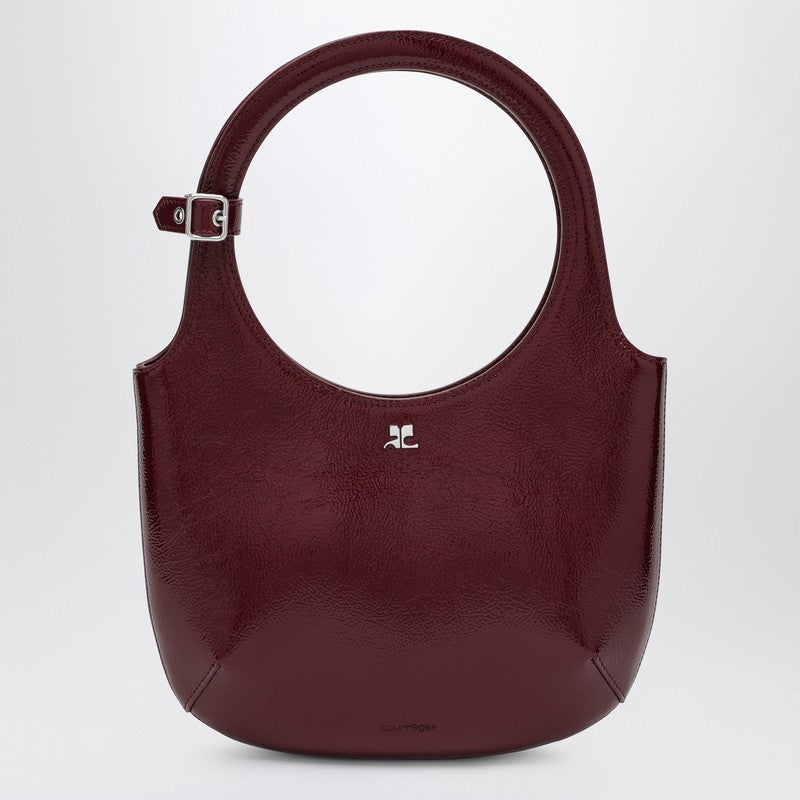 Courrèges Holy Naplak leather bag burgundy 424GSA102CR0043P_COURR-4031