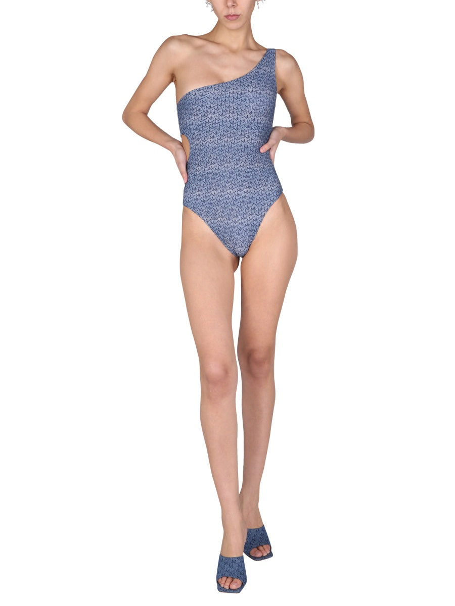 MAGDA BUTRYM ONE PIECE CUT-OUT SWIMSUIT 817321DENIM