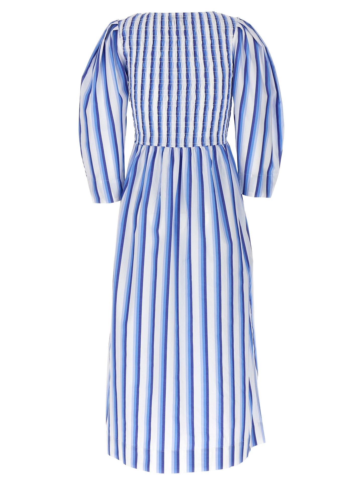 GANNI STRIPED SMOCK STITCH DRESS F9125695