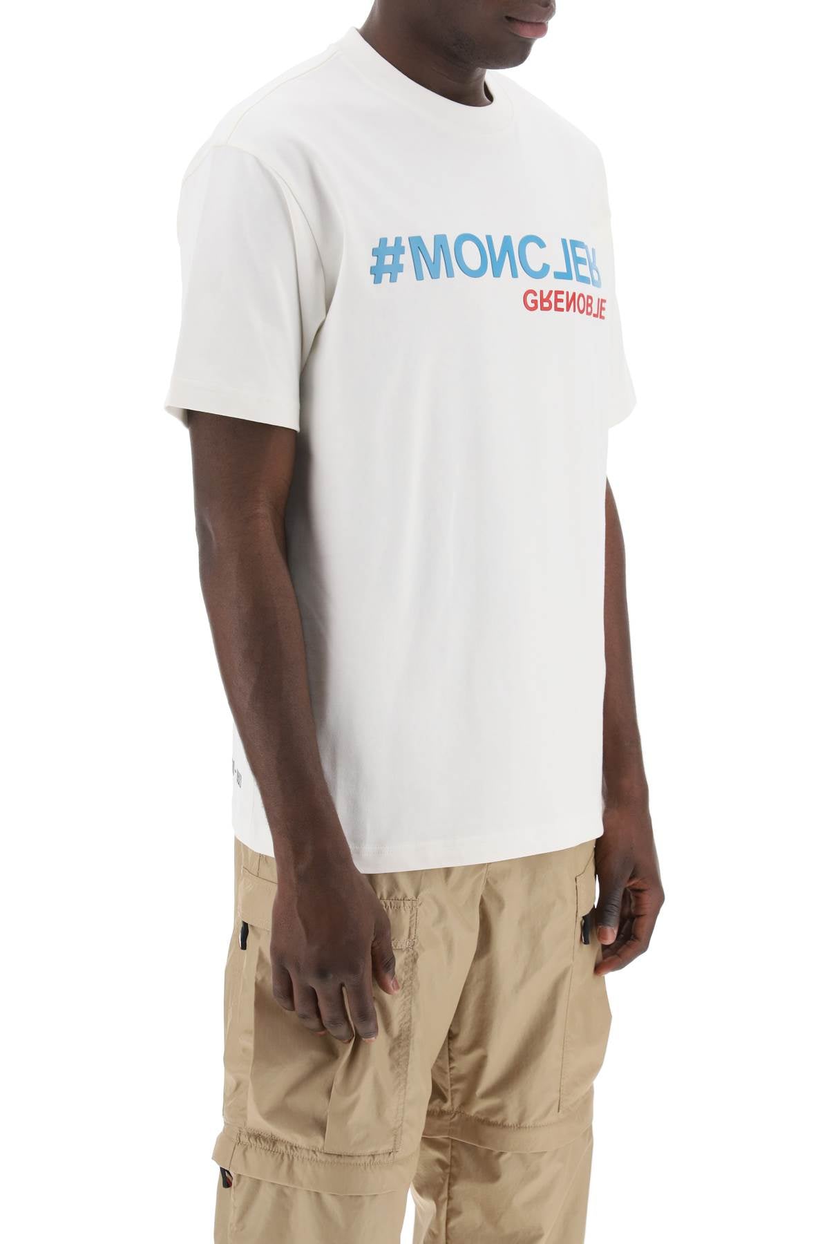 Moncler Grenoble t-shirt with raised logo application. 8C0000383927041C