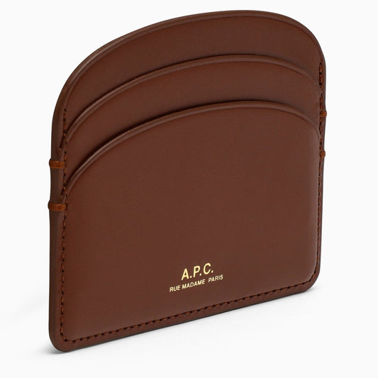 A.P.C. Brown Demi-Lune credit card holder PXAWV-F63270LEM_APC-CAD