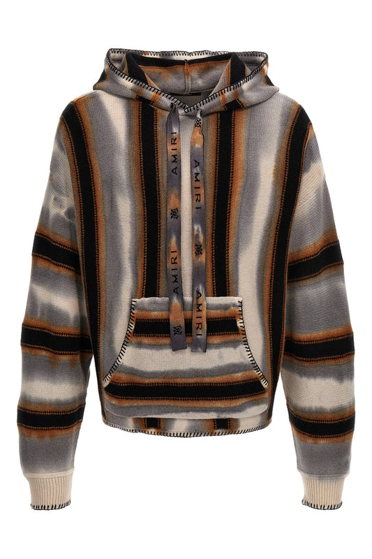 AMIRI MAGLIONE CON CAPPUCCIO 'BAJA STRIPE' PF23MKH007900