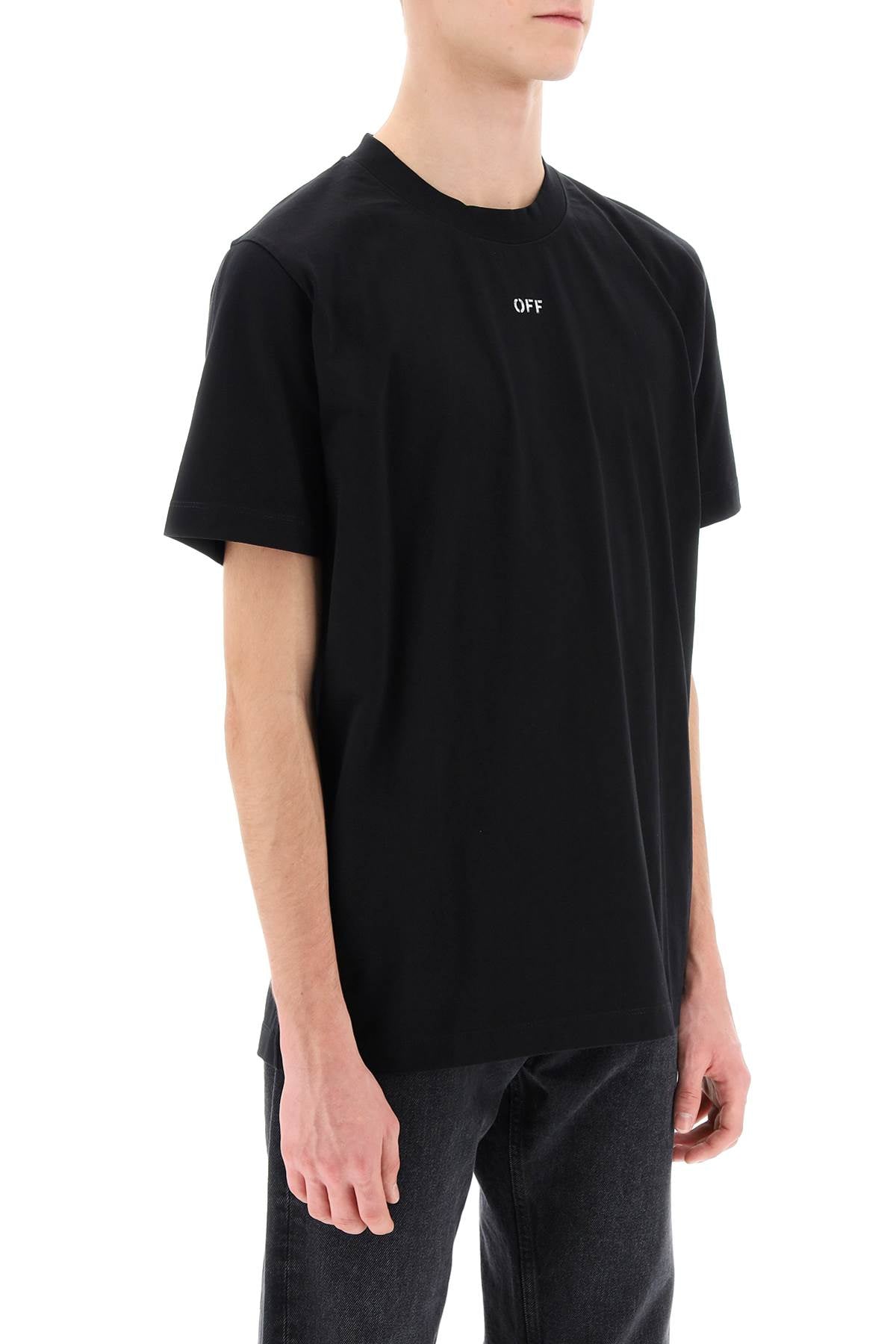 Off-White crew-neck t-shirt with off print OMAA027C99JER0171001