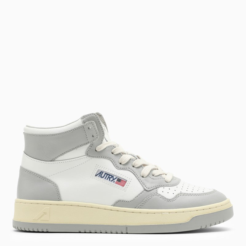 AUTRY Medalist Mid sneakers in white/light grey leather AUMWWB10N_AUTRY-WB10