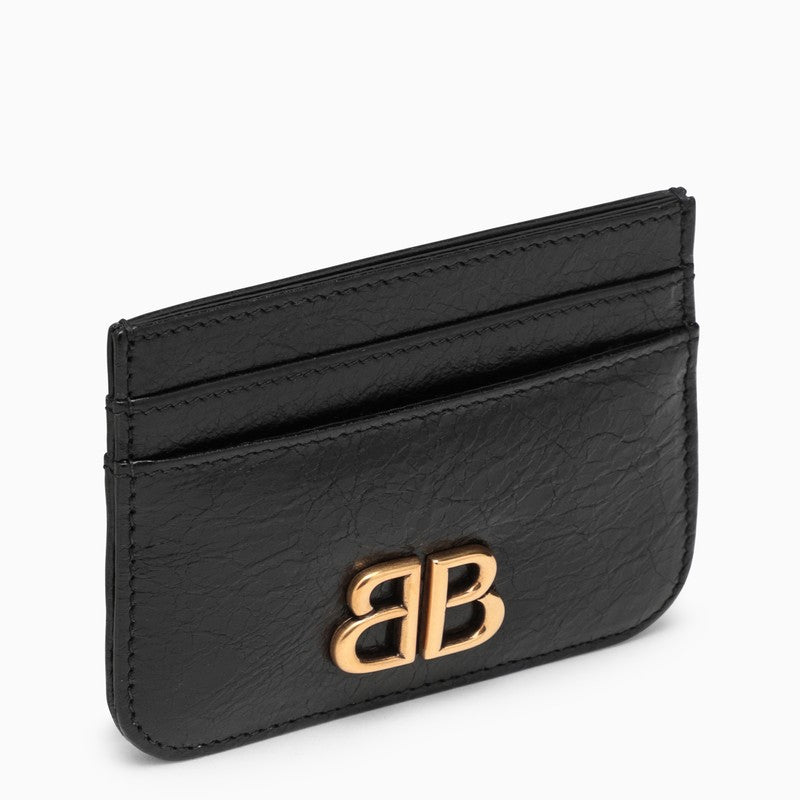 Balenciaga Monaco black leather card holder with logo 7654632AAXBO_BALEN-1000