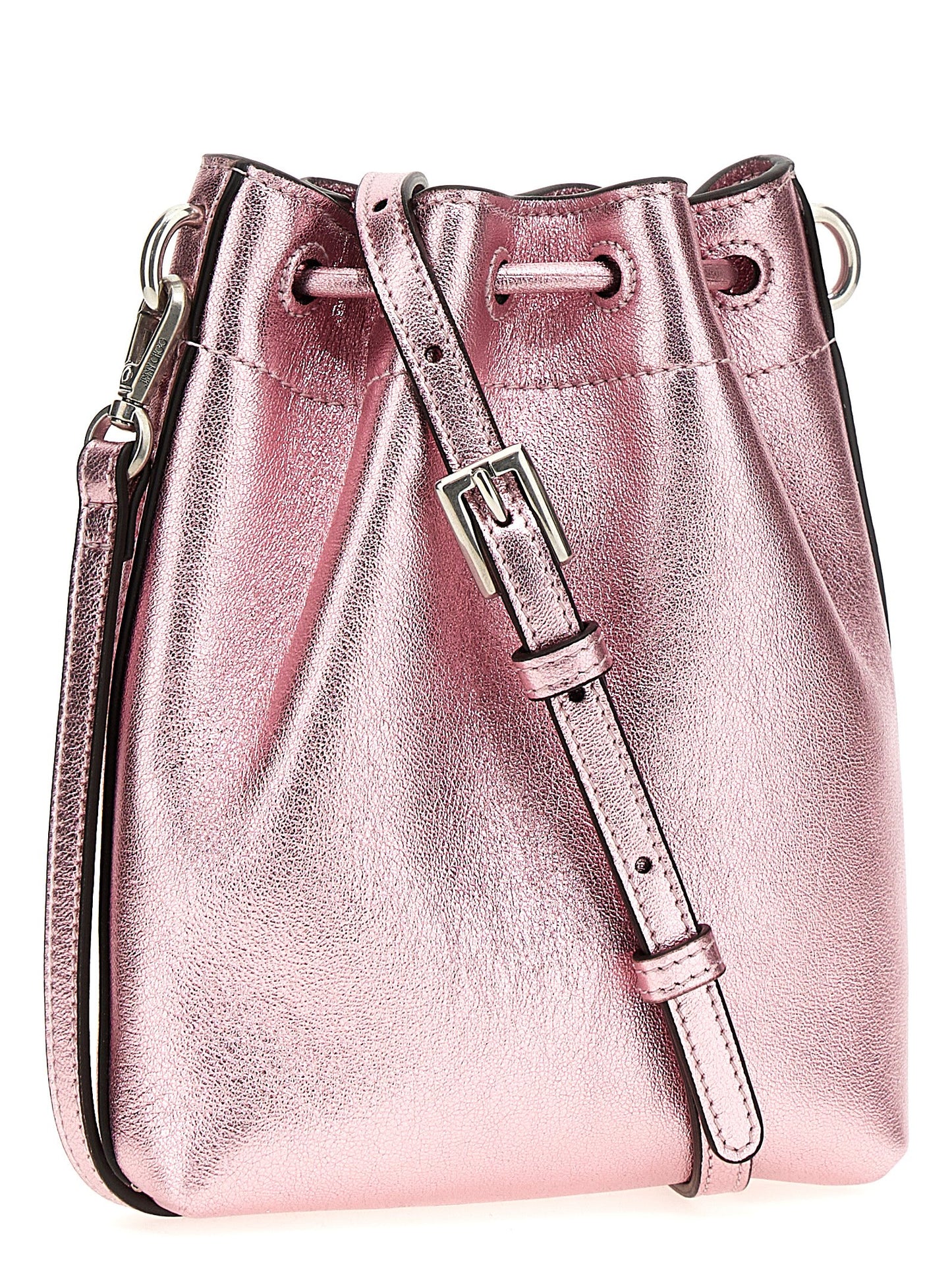 JIMMY CHOO 'BON BON' BUCKET BAG BONBONBCKTNSMNMNAROSEANTIQUESILVER