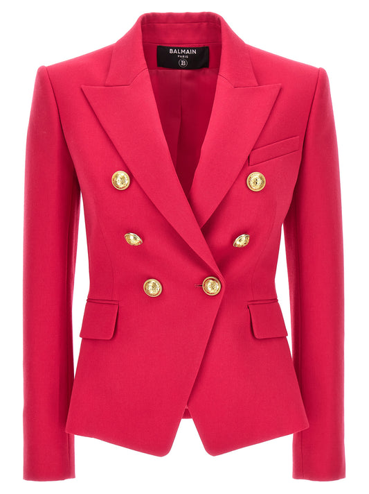 Balmain DOUBLE-BREASTED BLAZER WITH LOGO BUTTONS BF1SG008WC094DK