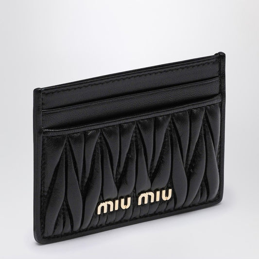 MIU MIU Black matelassé leather cardholder 5MC0762FPPP_MIU-F0002
