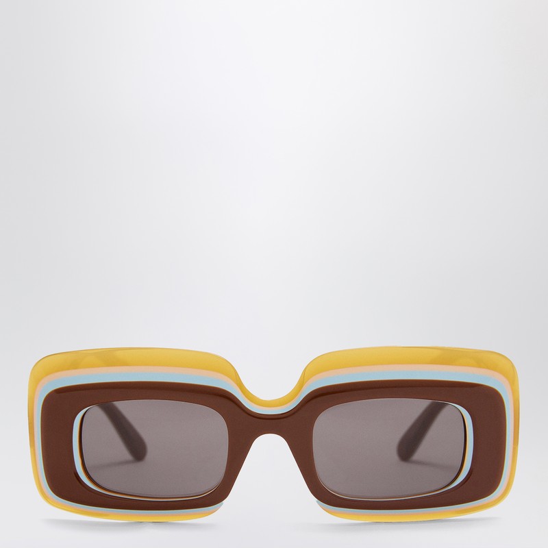 LOEWE Brown/multicoloured rectangular acetate sunglasses G776SUNX05PVCO_LOEW-3428