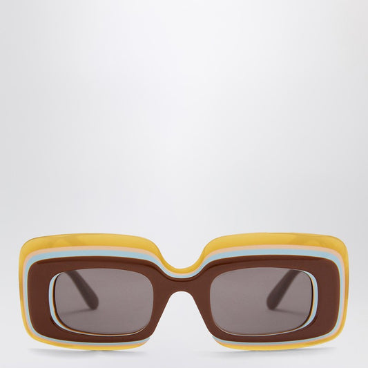 LOEWE Brown/multicoloured rectangular acetate sunglasses G776SUNX05PVCO_LOEW-3428