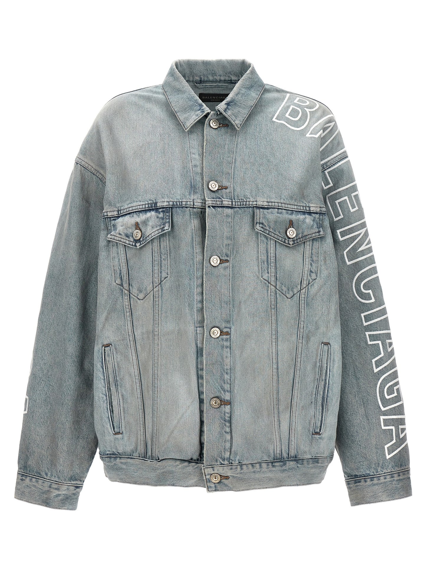 Balenciaga LOGO EMBROIDERY DENIM JACKET 767949TDW144016