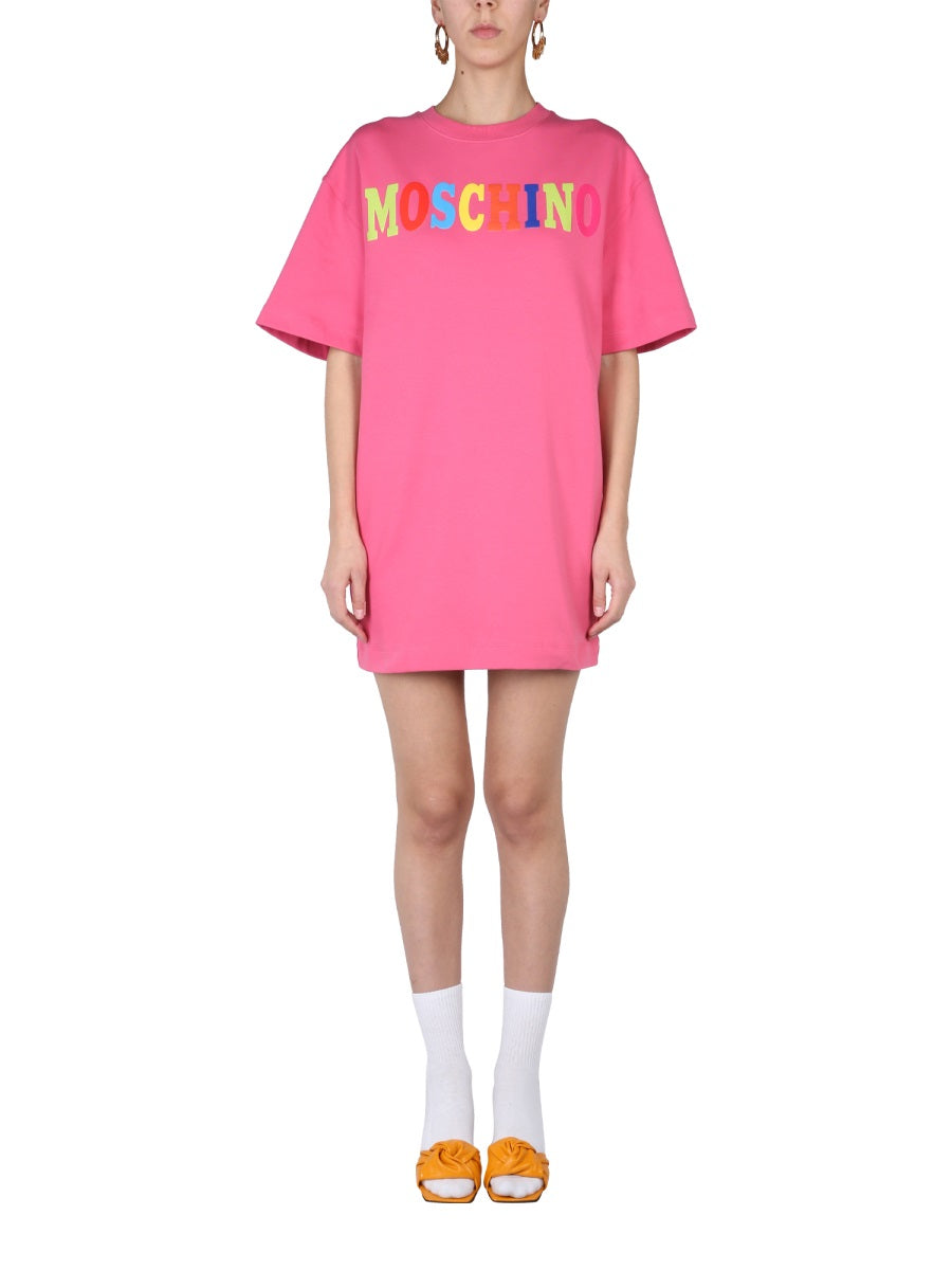 MOSCHINO FLOCKED LOGO DRESS 042305262206