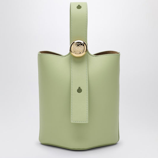 LOEWE Light green calfskin Pebble Bucket small bag AANBBBMX01LEP_LOEW-3916