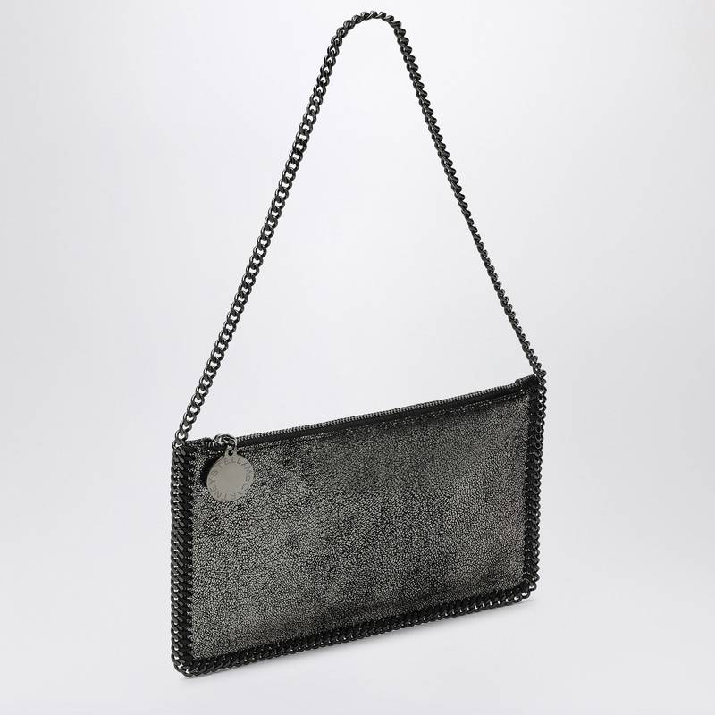 Stella McCartney Metallic ruthenium-coloured wallet bag with chain 7P0076WP0489Q_STELL-1111