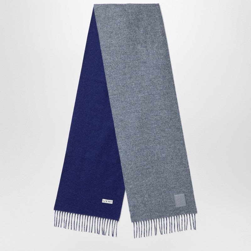 LOEWE Grey/blue wool and cashmere scarf F811251X06WOP_LOEW-1134