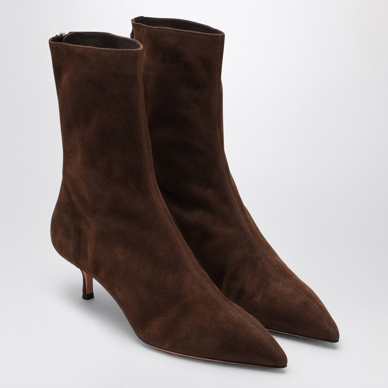 AQUAZZURA Brown suede ankle boot MNRMIDB0SUEP_AQUA-ESP