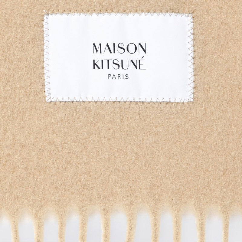 Maison Kitsuné Light beige wool-blend scarf LM06206UWA0022P_KIT-P242