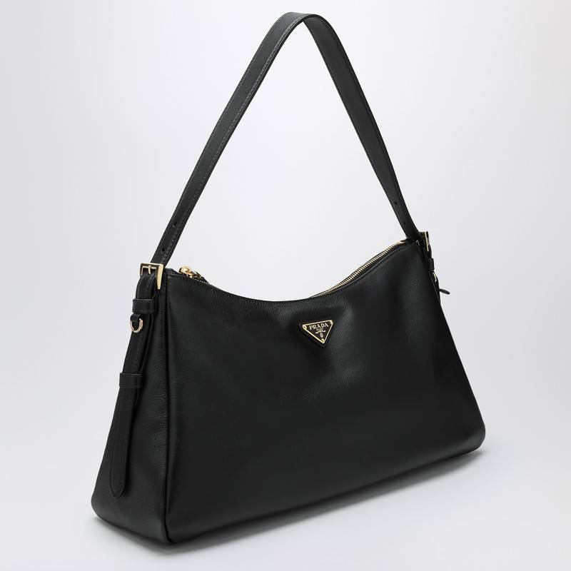 Prada Aimée large black leather bag 1BC228LVM2CYSQ_PRADA-F0002