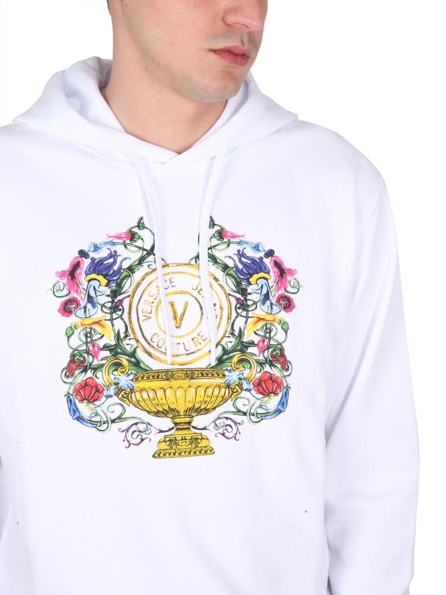 VERSACE JEANS COUTURE SWEATSHIRT WITH LOGO PRINT 74GAIF01CF01FG03