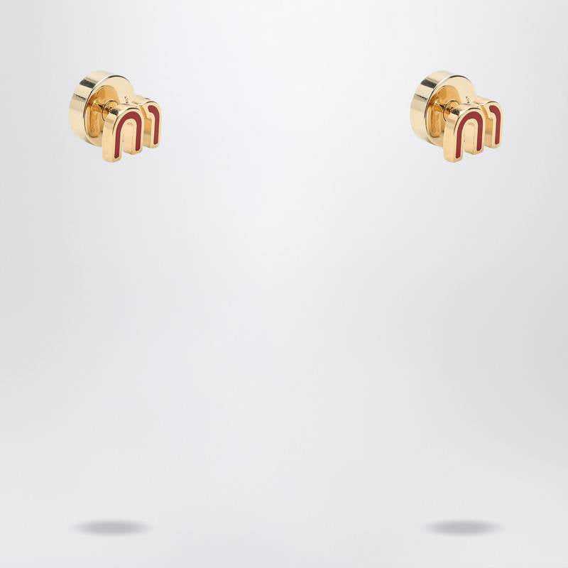 MIU MIU Red/gold lobe earrings 5JO9112F6TQ_MIU-F0011